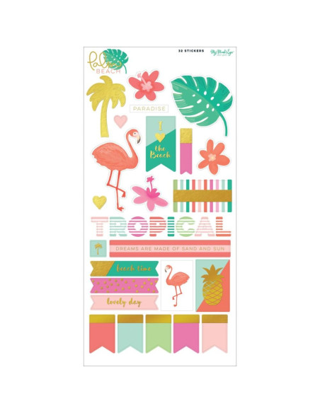 Pegatinas Puffy My Mind's Eye, Palm Beach