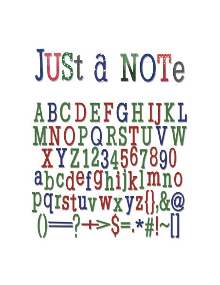 Thinlits Alfabeto Just a Note